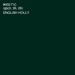 #00271C - English Holly Color Image